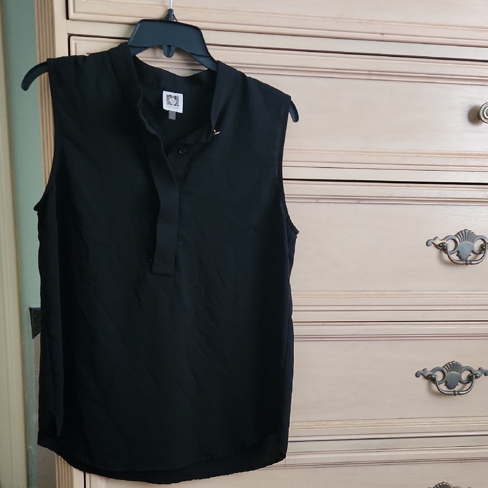 Anne Klein Black Sleeveless Blouse